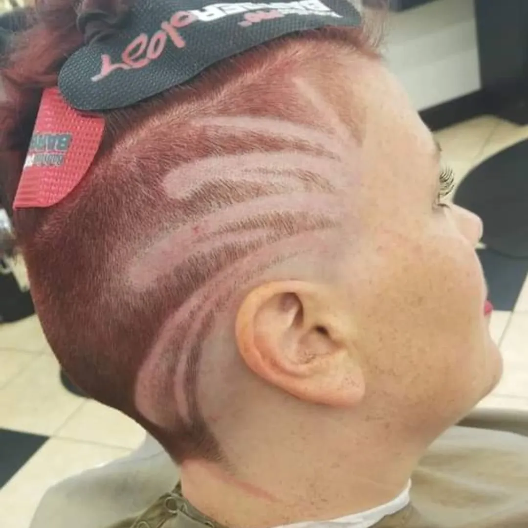 Custom hair design with color detailing